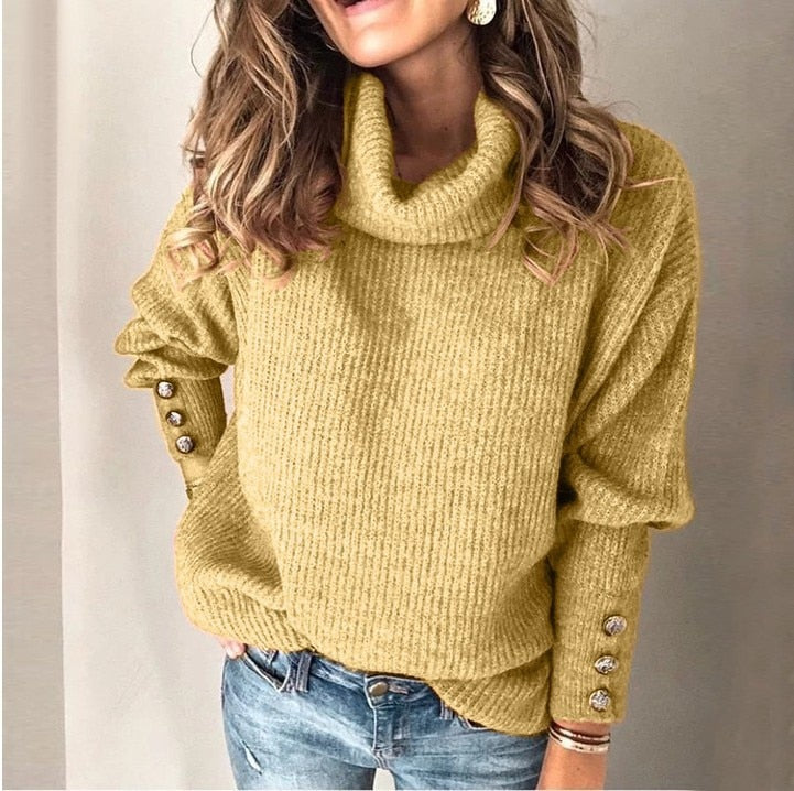 Christine – Ribbed Oversized Turtleneck Sweater for Women