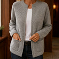 Solange – Oversized Ribbed Cardigan with Patch Pockets for Women