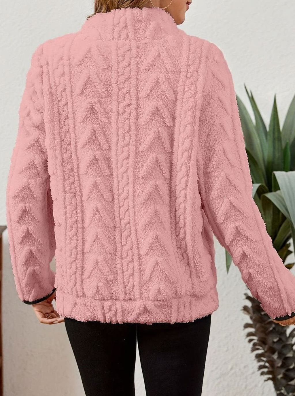 Women's Cozy Fleece Half-Zip Kangaroo Pocket Pullover Sweater