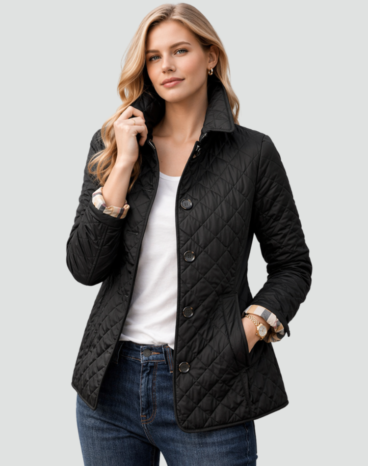 Belinda – Fitted Diamond-Quilted Barn Jacket for Women