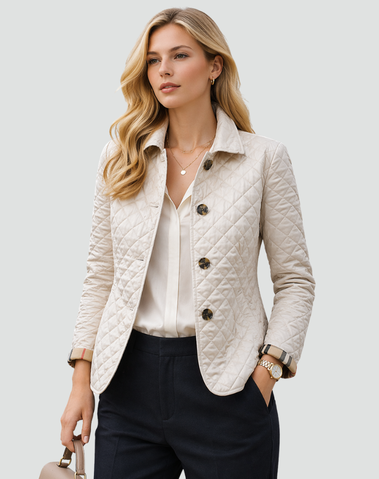 Belinda – Fitted Diamond-Quilted Barn Jacket for Women