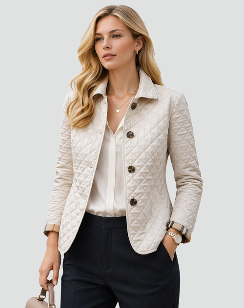 Belinda – Fitted Diamond-Quilted Barn Jacket for Women