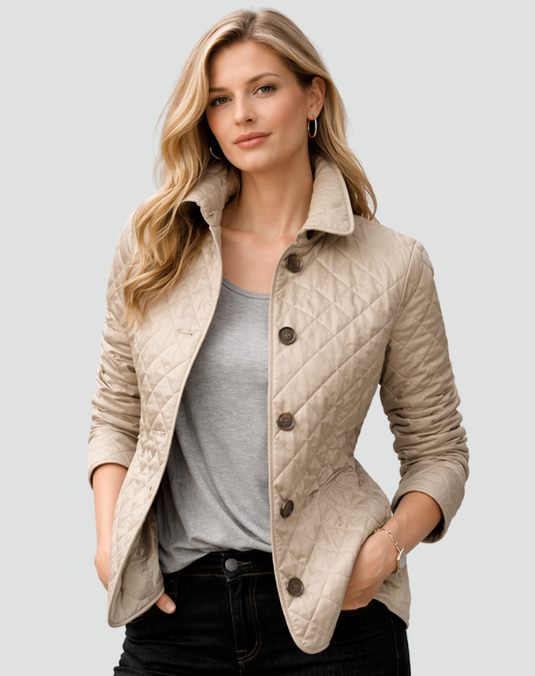 Belinda – Fitted Diamond-Quilted Barn Jacket for Women