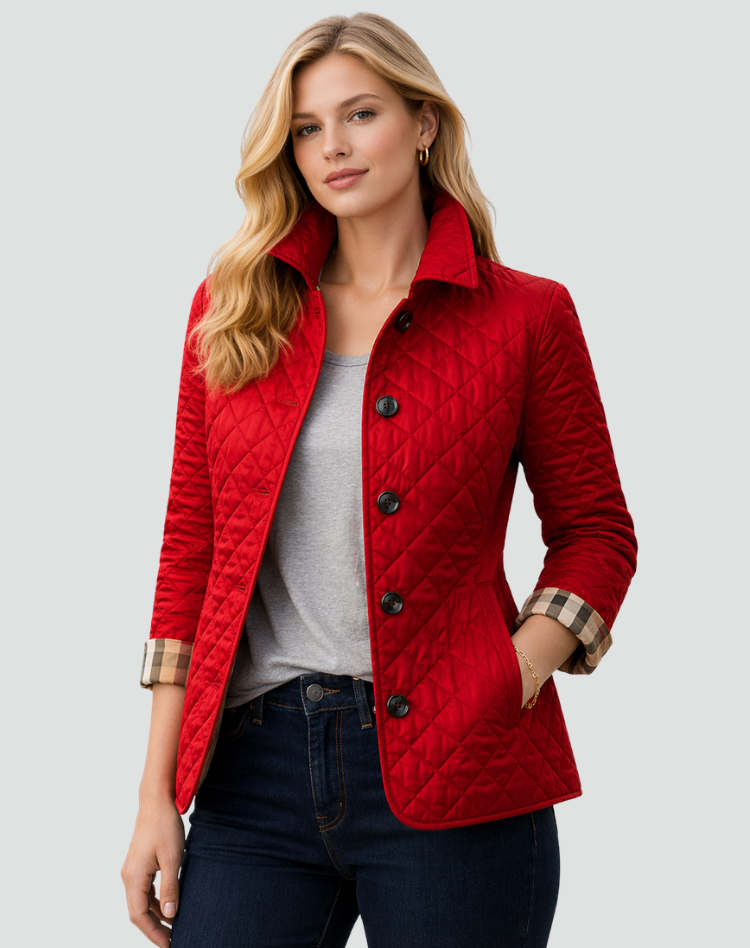 Belinda – Fitted Diamond-Quilted Barn Jacket for Women