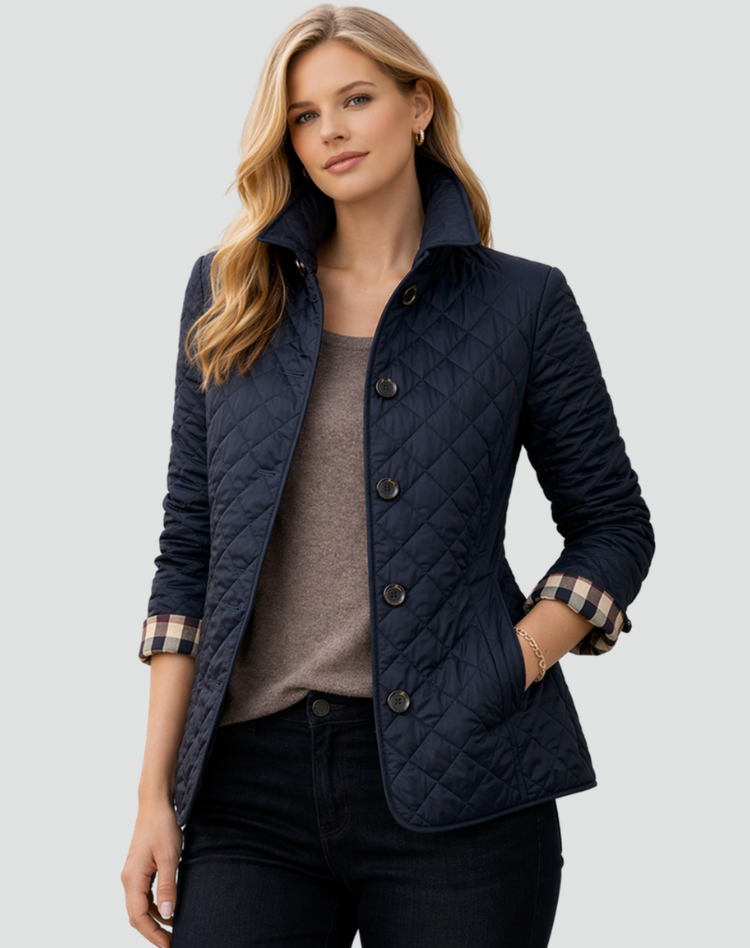 Belinda – Fitted Diamond-Quilted Barn Jacket for Women