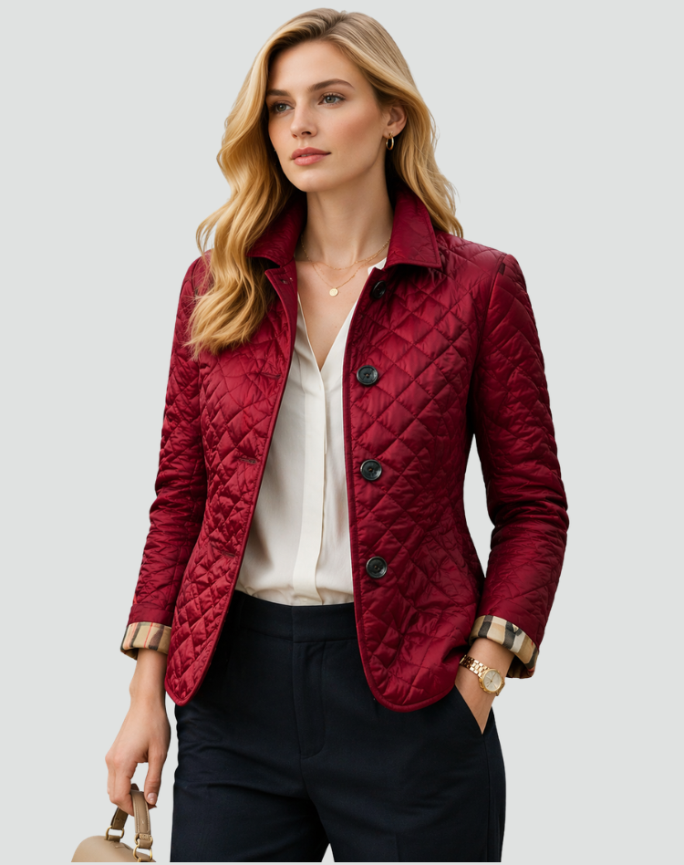 Belinda – Fitted Diamond-Quilted Barn Jacket for Women
