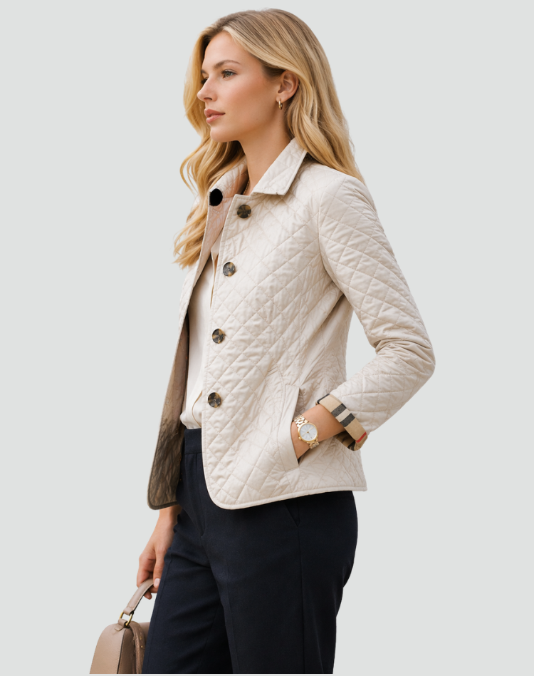 Belinda – Fitted Diamond-Quilted Barn Jacket for Women