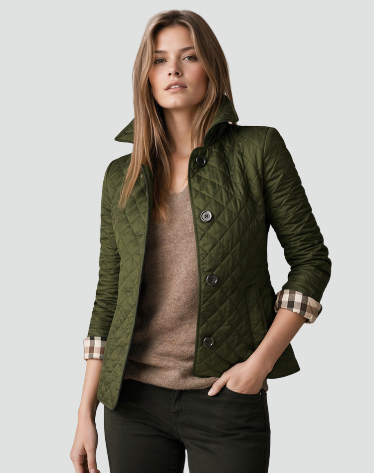 Belinda – Fitted Diamond-Quilted Barn Jacket for Women