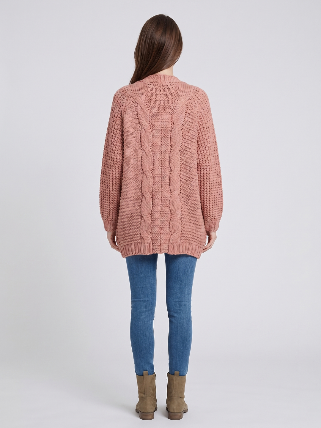 Gabriella – Cable-Stitch Cardigan with Patch Pockets for Women