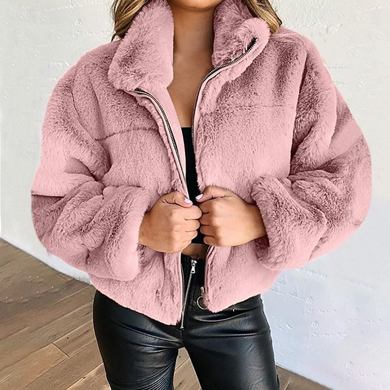 Alida – Dropped-Shoulder Teddy Coat for Women