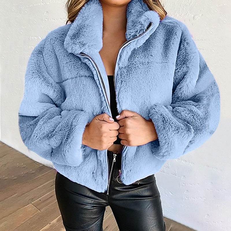 Alida – Dropped-Shoulder Teddy Coat for Women